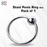 Kaamastra Premium Steel Penis Ring β 4cm Diameter with 8mm Bead β Pack of 1